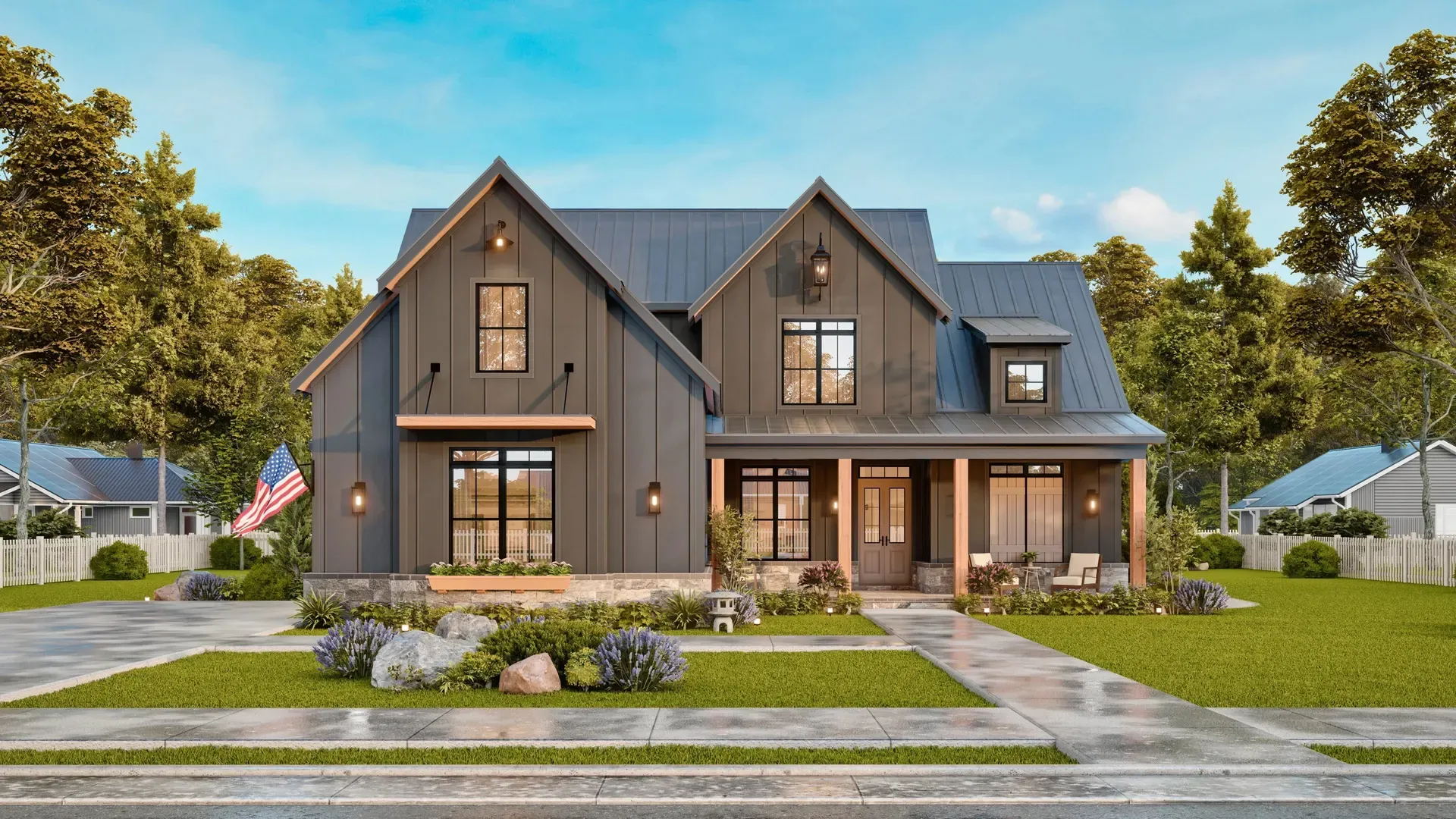 Modern Central Ohio home with a welcoming front porch